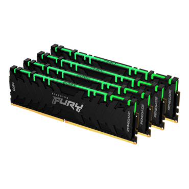 32GB (4 x 8GB) FURY Renegade DDR4 3200MHz, CL16, Black, RGB LED, DIMM Memory