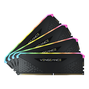 32GB Kit (4 x 8GB) VENGEANCE® RGB RT DDR4 3200MHz, CL16, Black, RGB LED DIMM Memory