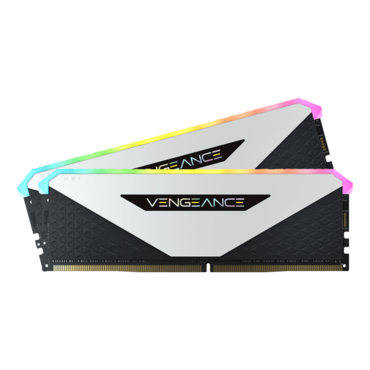 32GB Kit (2 x 16GB) VENGEANCE® RGB RT DDR4 3600MHz, CL18, White/Black, RGB LED DIMM Memory