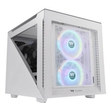 Divider 200 TG Snow, Tempered Glass, No PSU, microATX, White, Cube Case