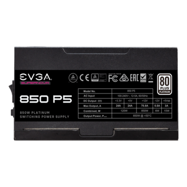 850 P5, 80 PLUS Platinum 850W, ECO Mode, Fully Modular, ATX Power Supply