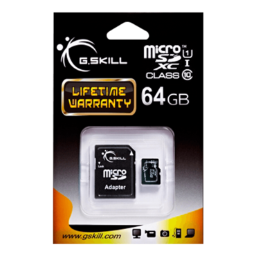 64GB, FF-TSDXC64GA-U1, UHS-1 / Class 10, microSDXC, Memory Card w/ SD Card Adapter