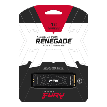 4TB FURY Renegade, 7300 / 7000 MB/s, 3D TLC NAND, PCIe NVMe 4.0 x4, M.2 2280 SSD