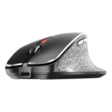 MW 8C ERGO, 3200-dpi, Wired/Bluetooth/Wireless, Black, Optical Ergonomic Mouse
