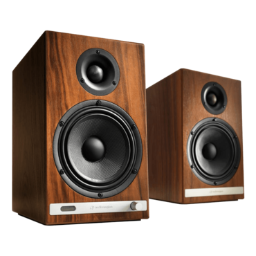 HD6-WAL, Wired/Bluetooth, Real Wood Veneer Walnut, 2.0 Channel Bookshelf Speakers