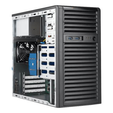SuperServer SYS-530T-I, Mini Tower, Intel® Xeon® E-2300 Series Processors, DDR4-3200 128GB ECC UDIMM / 4, SATA / 6, VGA, 1GbLAN / 2, 400W PSU