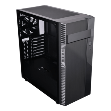 Precision PS14-E, Tempered Glass, No PSU, ATX, Black, Mid Tower Case