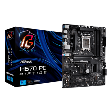 H670 PG Riptide, Intel® H670 Chipset, LGA 1700, DP, ATX Motherboard