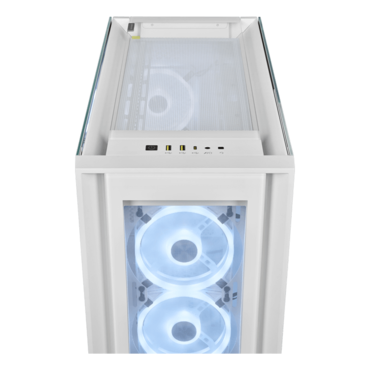 iCUE 5000X RGB QL Tempered Glass, No PSU, ATX, White, Mid Tower Case