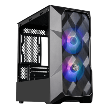 TD300 Mesh Tempered Glass, No PSU, microATX, Black, Mini Tower Case