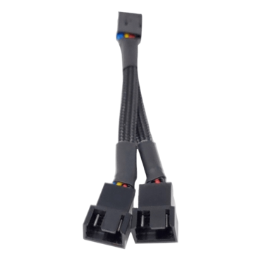 1 to 2 Sleeved PWM Fan Splitter Cable (Black)