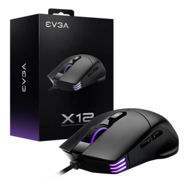 X12, 3 RGB Zones, 16000-dpi, Wired, Black, Optical Gaming Mouse