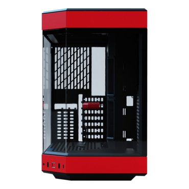 Y60, Tempered Glass, No PSU, E-ATX, Black Cherry, Mid Tower Case