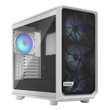 Meshify 2 RGB Tempered Glass, No PSU, E-ATX, White, Mid Tower Case