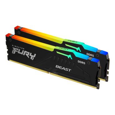 64GB (2 x 32GB) FURY Beast DDR5 4800MHz, CL38, Black, RGB LED, DIMM Memory