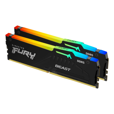 16GB (2 x 8GB) FURY Beast DDR5 5600MHz, CL40, Black, RGB LED, DIMM Memory