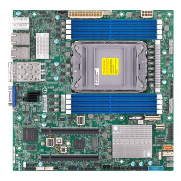 X12SPZ-SPLN6F, Intel® C621A Chipset, LGA 4189, 2x 25Gb SFP28, 4x 1GbLAN, microATX Motherboard