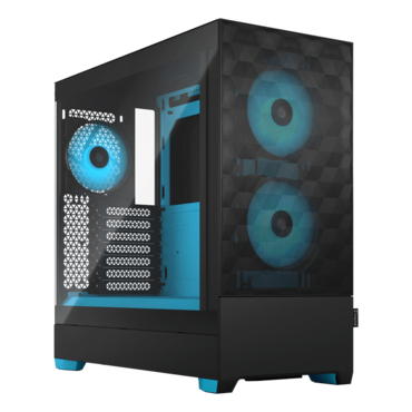 Pop Air RGB, Tempered Glass, No PSU, ATX, Black/Cyan, Mid Tower Case