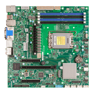 X13SAZ-F, Intel® R680E Chipset, LGA 1700, 2x COM, 2x 2.5 GbLAN, microATX Motherboard