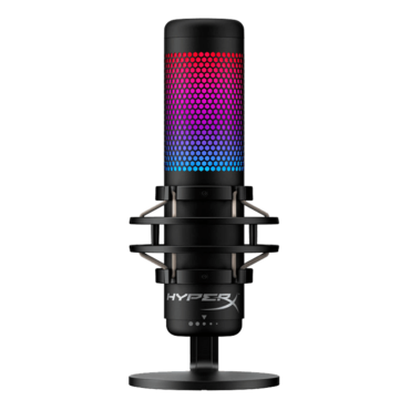 HyperX QuadCast S, Anti-Vibration, 3 x 14 mm Electret Condenser, RGB LED, Black, Gaming Microphone