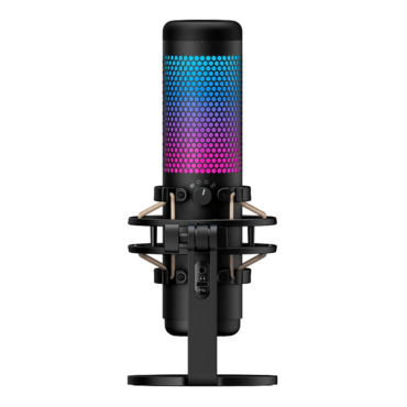 HyperX QuadCast S, Anti-Vibration, 3 x 14 mm Electret Condenser, RGB LED, Black, Gaming Microphone
