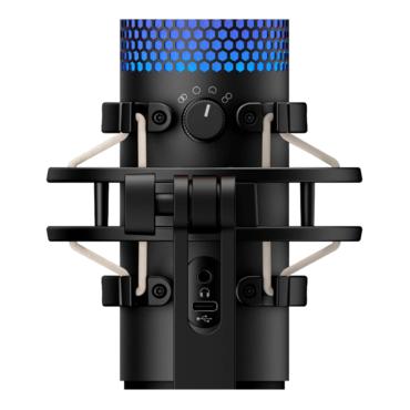HyperX QuadCast S, Anti-Vibration, 3 x 14 mm Electret Condenser, RGB LED, Black, Gaming Microphone