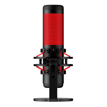 HyperX QuadCast, Anti-Vibration, 3 x 14 mm Electret Condenser, Red LED, Black/Red, Gaming Microphone