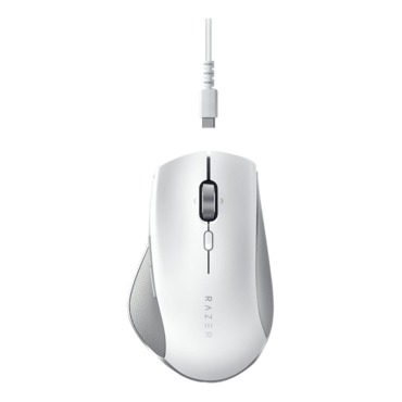 Pro Click, 16000-dpi, Wired/Bluetooth/Wireless, White, Optical Ergonomic Mouse