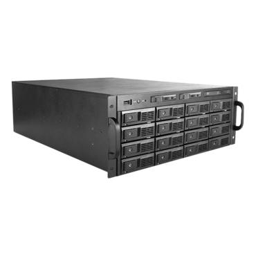 M-4160HD-ATX, Black HDD Handle, 16x 3.5&quot; + 2x 2.5&quot; Hotswap Bays, No PSU, ATX, Black, 4U Chassis