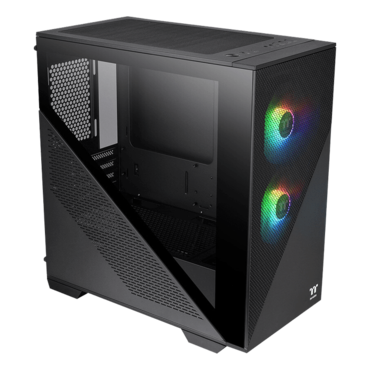 Divider 370 TG ARGB, Tempered Glass, No PSU, E-ATX, Black, Mid Tower Case