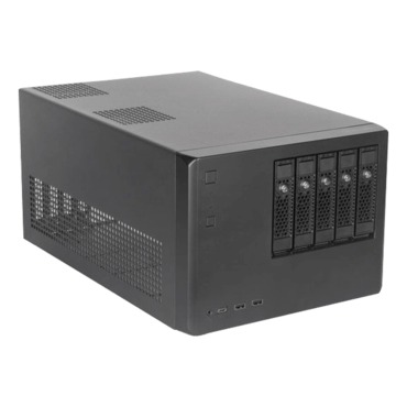SST-CS351, 5-bay SAS-12G, 5 x 3.5&quot; or 2.5&quot; Hotswap Bay, No PSU, microATX, Black, NAS, Storage Mini Cube Case
