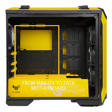 TUF Gaming GT501 ZENITSU Tempered Glass, No PSU, E-ATX, Yellow Mid Tower Case