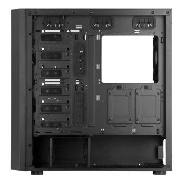 SETA H1, Tempered Glass, No PSU, E-ATX, Black, Mid Tower Case