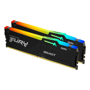 32GB (2 x 16GB) FURY™ Beast DDR5 5200MHz, CL36, Black, RGB LED, DIMM Memory