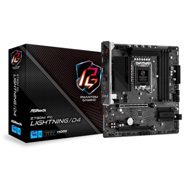 Z790M PG Lightning/D4, Intel® Z790 Chipset, LGA 1700, microATX Motherboard