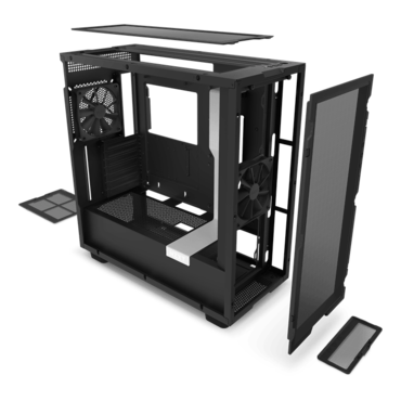 H7 Flow, Tempered Glass, No PSU, E-ATX, White/Black, Mid Tower Case