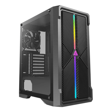 NX420, Tempered Glass, RGB, No PSU, ATX, Black, Mid Tower Case