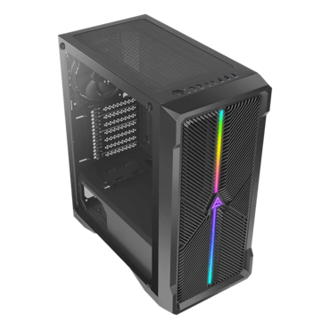 NX420, Tempered Glass, RGB, No PSU, ATX, Black, Mid Tower Case