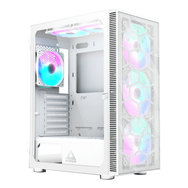 X3 Mesh, Tempered Glass, No PSU, ATX, White, Mid Tower Case