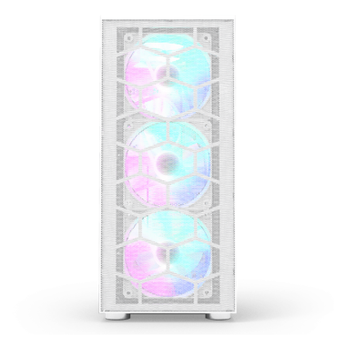X3 Mesh, Tempered Glass, No PSU, ATX, White, Mid Tower Case