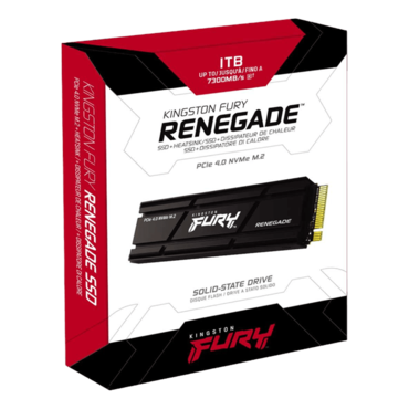 1TB FURY Renegade, w/ Heatsink, 7300 / 6000 MB/s, 3D TLC NAND, PCIe NVMe 4.0 x4, M.2 2280 SSD
