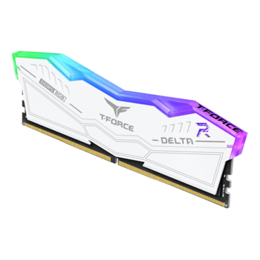 32GB (2 x 16GB) T-FORCE DELTA RGB DDR5 6400MHz, CL40, White, RGB LED, DIMM Memory