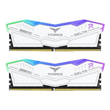 32GB (2 x 16GB) T-FORCE DELTA RGB DDR5 6400MHz, CL40, White, RGB LED, DIMM Memory