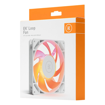 EK-Loop Fan FPT 140 D-RGB - White 1 x 140mm, DRGB LED, 2200RPM, 118.01CFM, 44.56dBA, Case Fan
