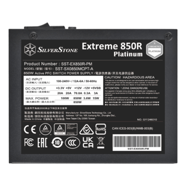 Extreme 850R, 80 PLUS Platinum 850W, Fully Modular, SFX Power Supply