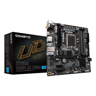 B760M DS3H AX DDR4, Intel® B760 Chipset, LGA 1700, microATX Motherboard