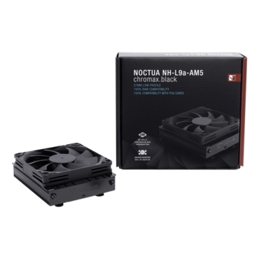 NH-L9a-AM5 chromax.black, 37mm Height, 75W TDP, Copper/Aluminum CPU Cooler