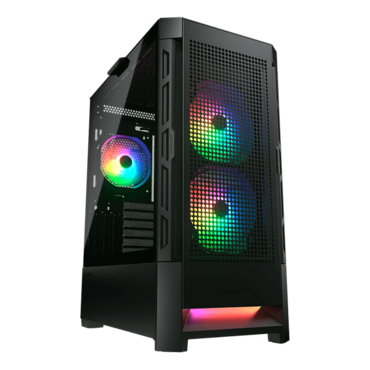 Airface RGB, Tempered Glass, No PSU, E-ATX, Black, Mid Tower Case