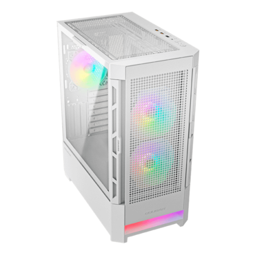 Airface RGB, Tempered Glass, No PSU, E-ATX, White, Mid Tower Case