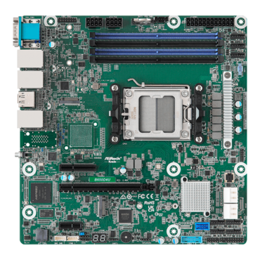 B650D4U, AMD B650E, AM5, DDR5-5200 128GB ECC/non-ECC UDIMM / 4, Display Port, M.2 / 2, USB 3.2 Gen 1 / 4, 1GbLAN / 2, microATX Retail